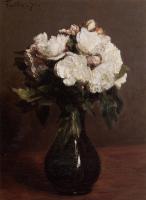 Fantin-Latour, Henri - White Roses in a Green Vase